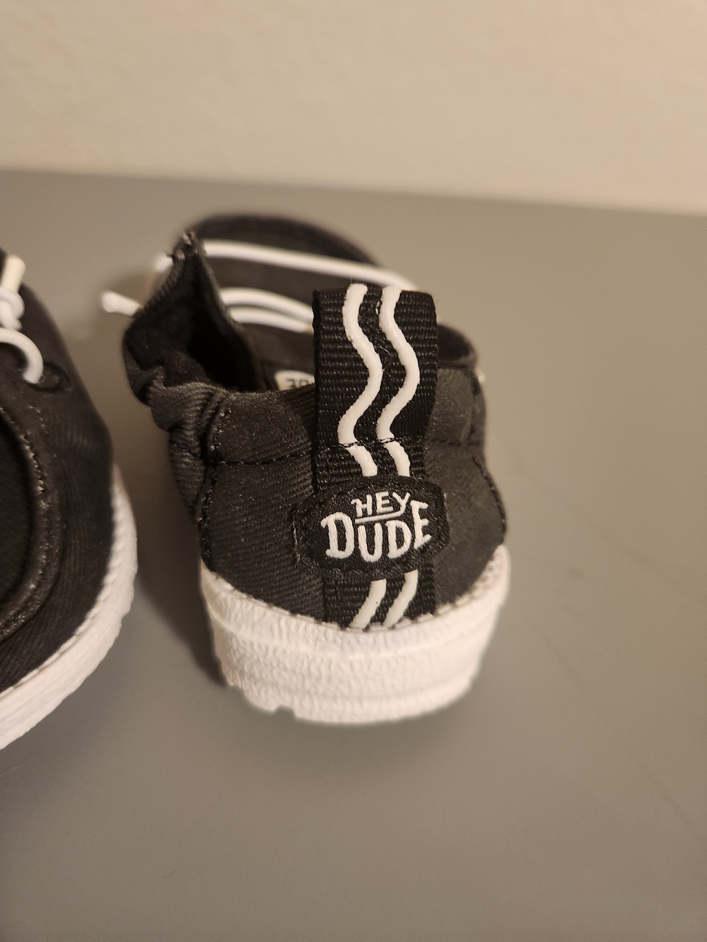 Hey Dude Kids Black Canvas Slip-On Shoes